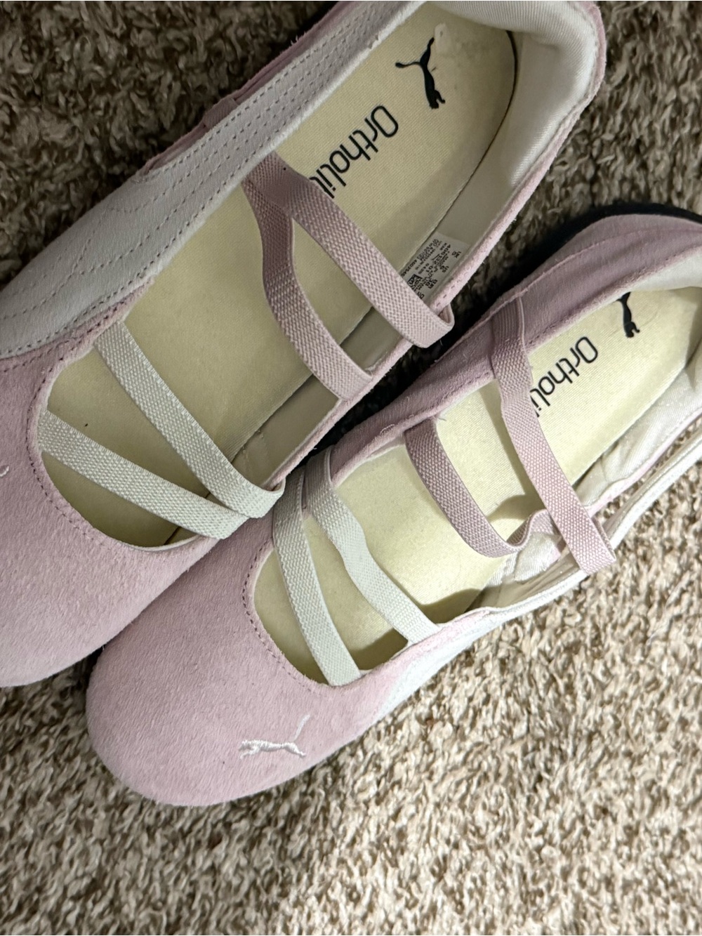 Puma Speedcat Women's Pink Ballet Flats with Crisscross Elastic Straps